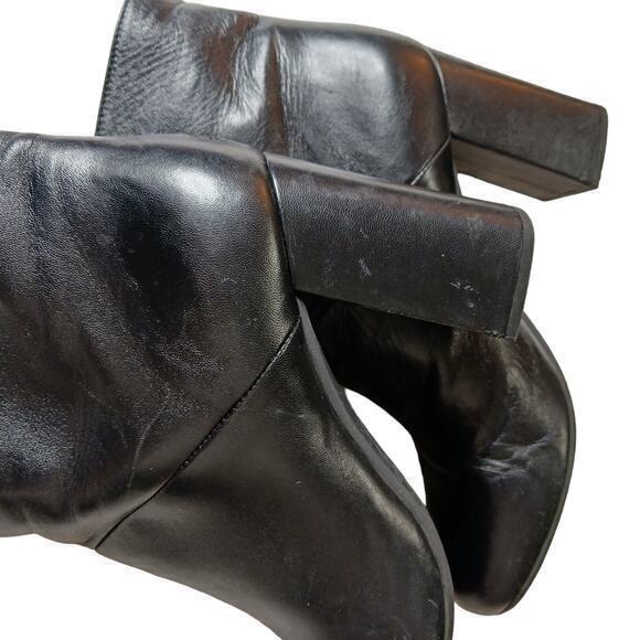 MARNI Ankle Booties Moto Biker Heeled Boots Black Soft Leather Size 38 8 - Picture 14 of 16